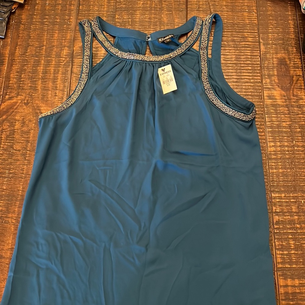 Express teal tank top